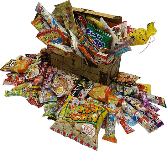 Assorted Dagashi, Popular, 55-piece Set, Treasure Box Box, Fun Set, Bulk Purchase, Adult Purchase, Dagashi Set, Dagashi Shop, Father's Day, Gift, Present