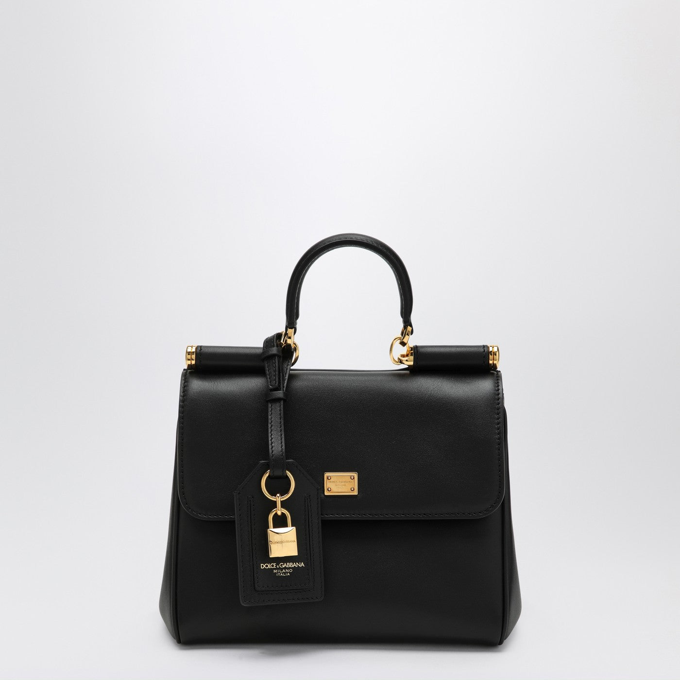 Dolce  Gabbana ドルチェとガッバーナのショルダーバッグ私のシチリアは黒い革で - Image 1
