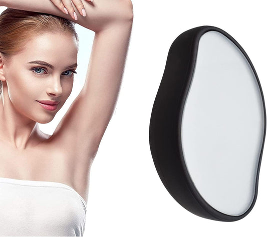 BLEAME Crystal Hair Eraser Magic Crystal Painless Hair Removal Machine Washable Physical Hair Removal and Skin Exfoliating Tool for Women Men All Body Areas Fast Exfoliation Soft Smooth Silky Skin (Black)