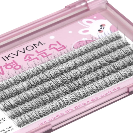 Partial Lash, Self Matsueku, Partial False Eyelashes, Large Capacity, DIY, Home Self Pine Extension, H-Rabbit Fairy 0.3 inches (8 mm)