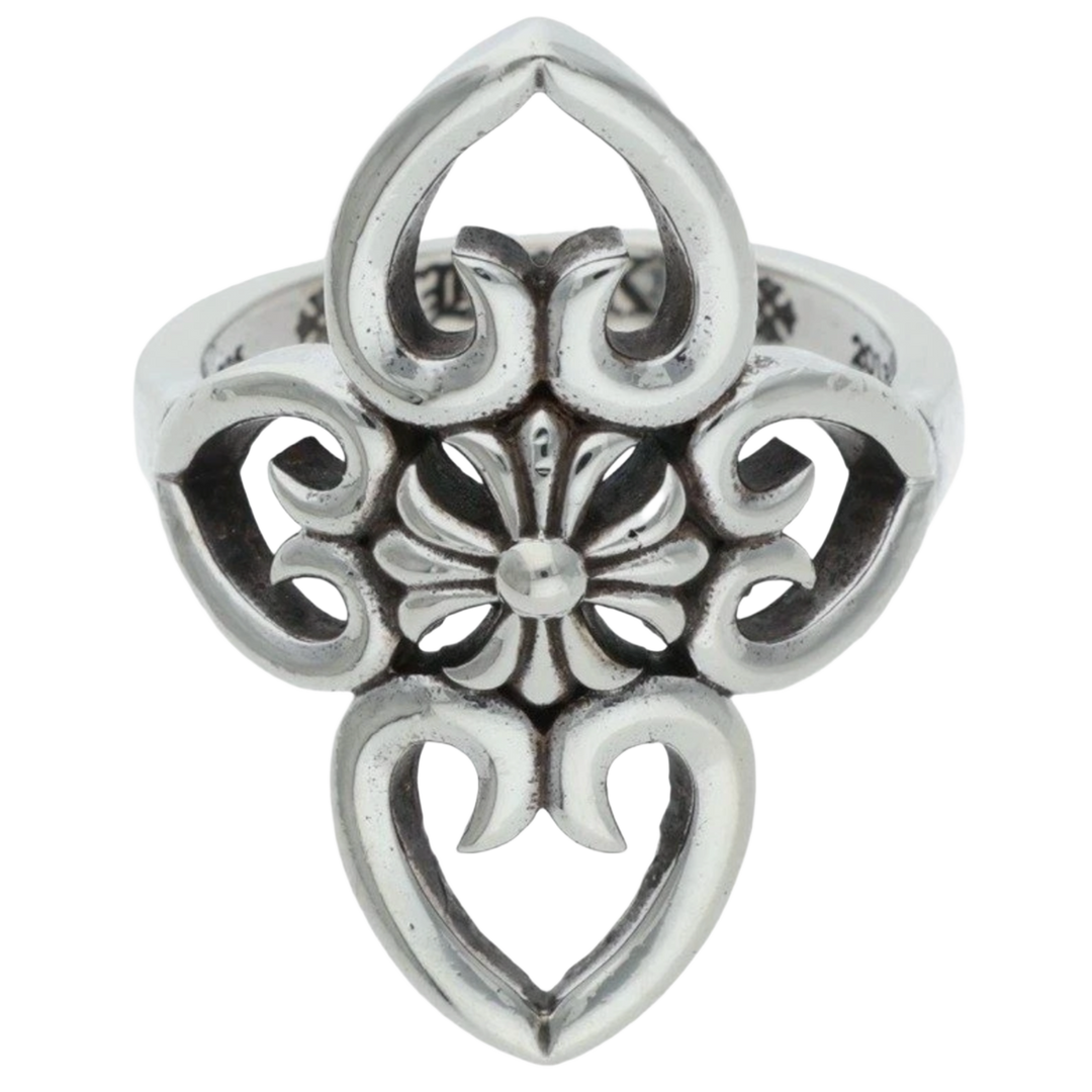 CHROME HEARTS 'FILIGREE HEART' SILVER RING