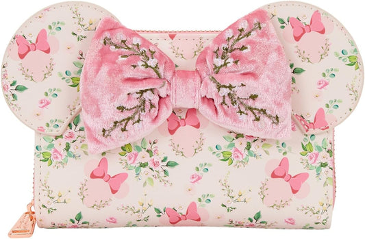Loungefly Cartera Floral de Minnie Mouse con Cremallera Alrededor