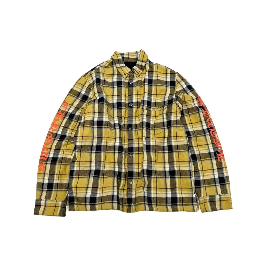 CHROME HEARTS 'YELLOW' LOGO FLANNEL JACKET