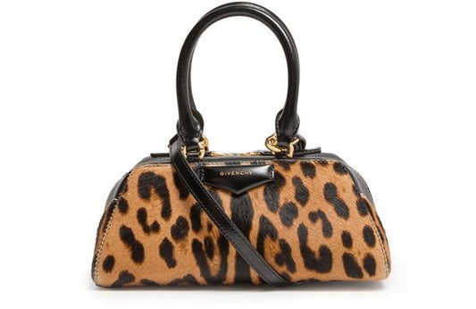 GIVENCHY Mini Antigona East-West bag in leather with leopard print - Image 1