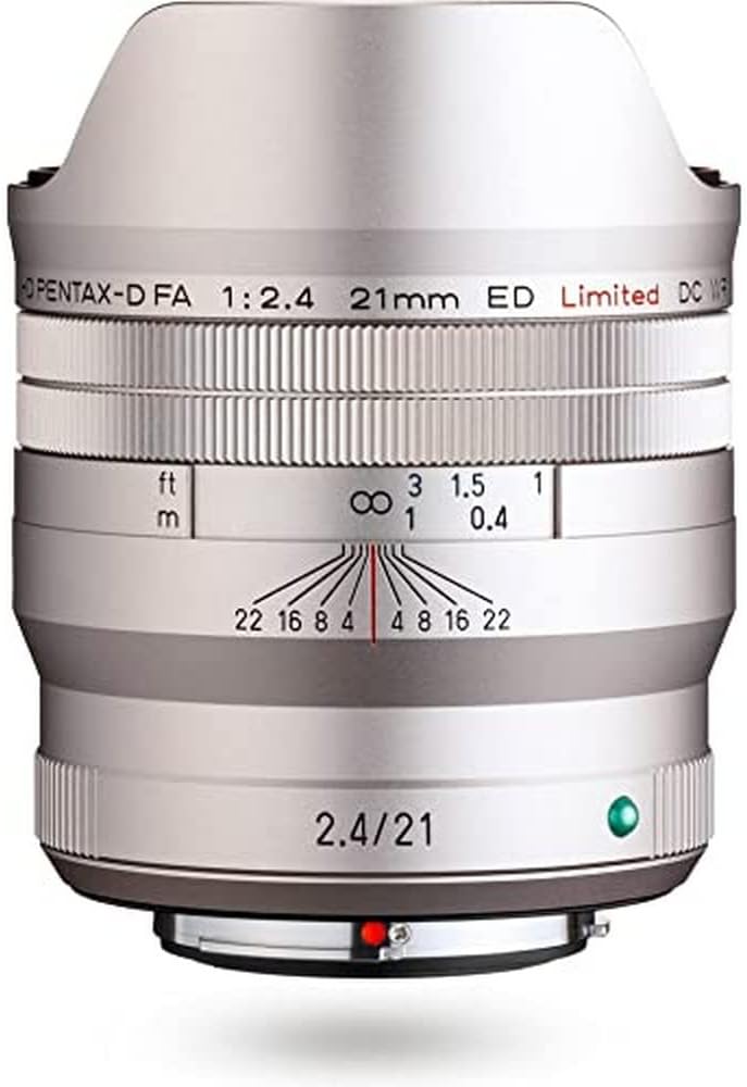 HD PENTAX-D FA 21mmF2.4ED Limited DC WR Silver Ultra Wide Angle Single Focus Lens [For Full Frame DSLR Cameras] Limited Lens Machined Aluminum Lens Barrel