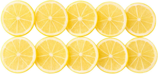 Set of 10 Lemon, Ring Cutter, Food Model, Food Sample, Realistic Fruit Model, Faux Food, Photo Accessories, Display, Cafe Decoration (10)