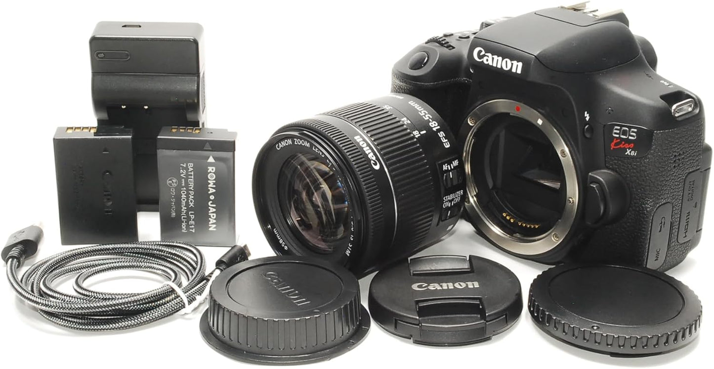 Canon Digital Single-lens Reflex Camera EOS Kiss X8i Lens Kit EF-S18-55mm F3.5-5.6 IS STM Included KISSX8I-1855ISSTMLK