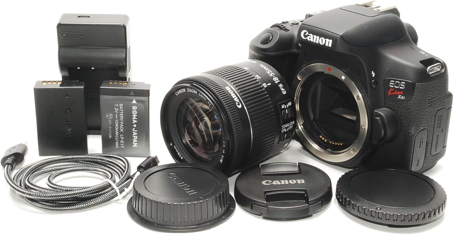 Canon Digital Single-lens Reflex Camera EOS Kiss X8i Lens Kit EF-S18-55mm F3.5-5.6 IS STM Included KISSX8I-1855ISSTMLK