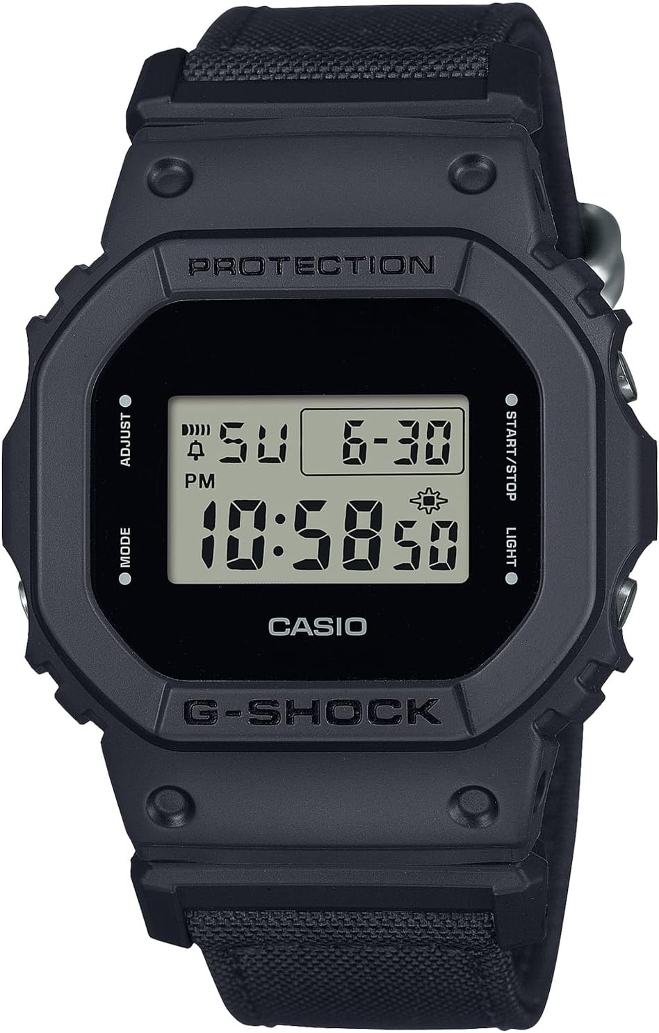 Casio DW-5600BCE-1JF Men's Wristwatch, Cross Band, Utility Black Series Cordura Eco Fabric Material Cross Band, Limited Model: Utility black series (CORDURA Eco Fabric Cloth Band), sports