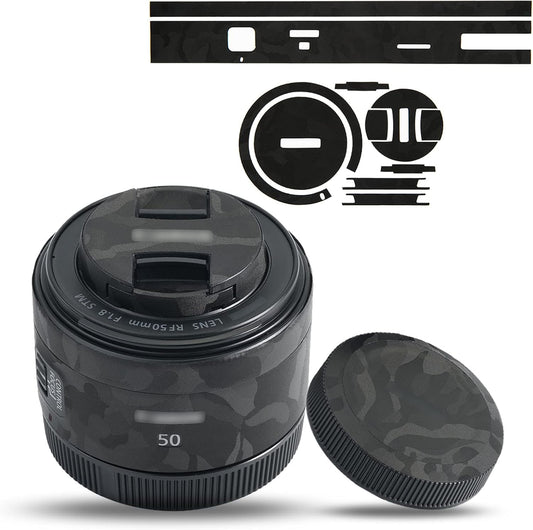 Lens Protective Leather Film for Canon RF 50mm F1.8 STM Lens 3M Material Black Camo