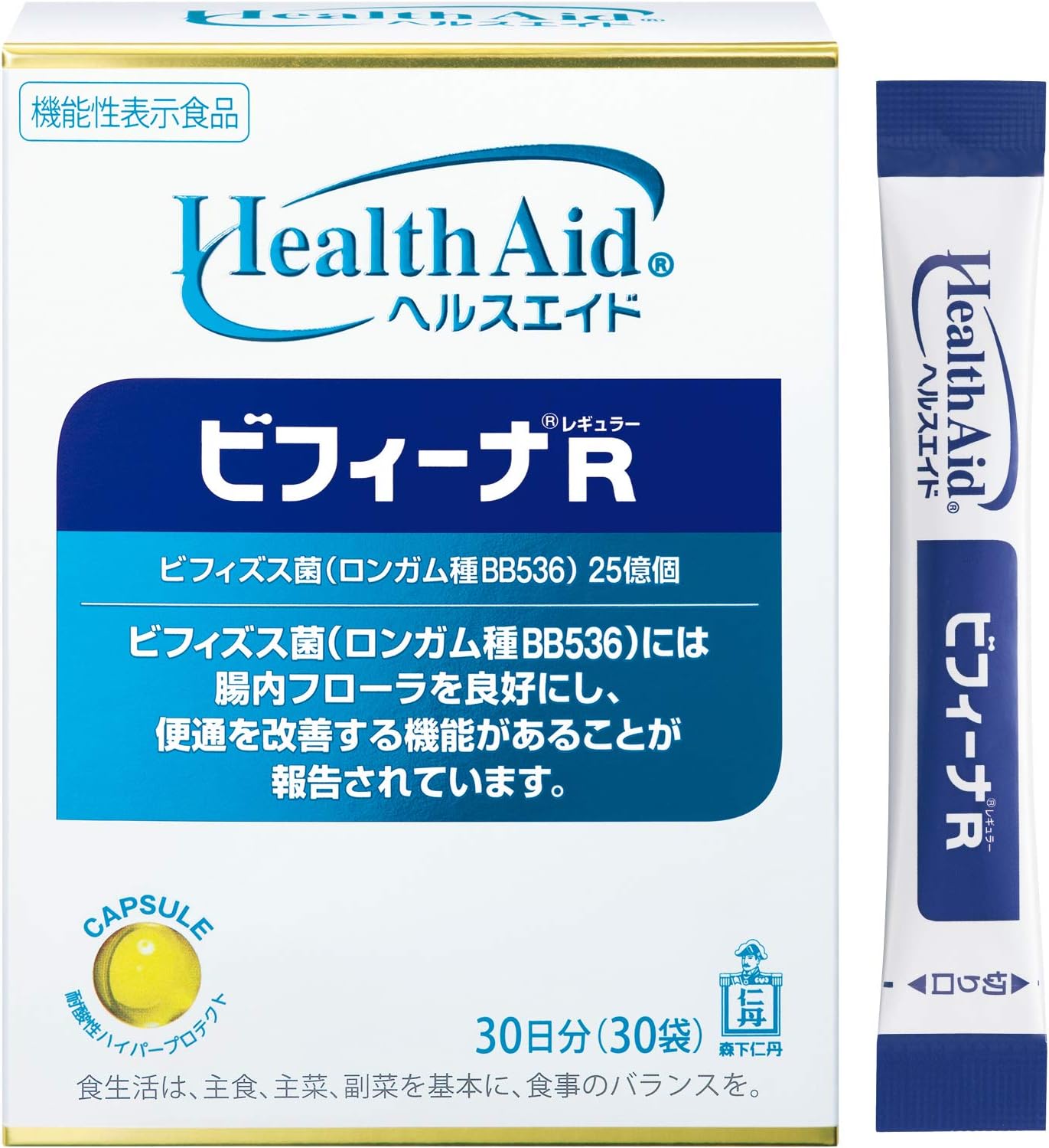 Morishita Jintan Health Aid Bifina R (Regular) 30-Day Supply (30 sachets) [Bifidobacterium, Lactobacillus, Intestinal Flora Supplement, Functionally Labeled Food]