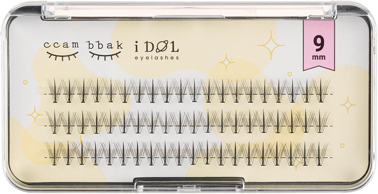 CCAMBBAK Idol False Eyelashes Partial Eyelash Eyelash Extensions Semi-Permanent Eyelash Type Matsueku Self False Eyelashes Natural, Popular, DIY, 0.3 - 0.4 inches (9 mm) (Black))