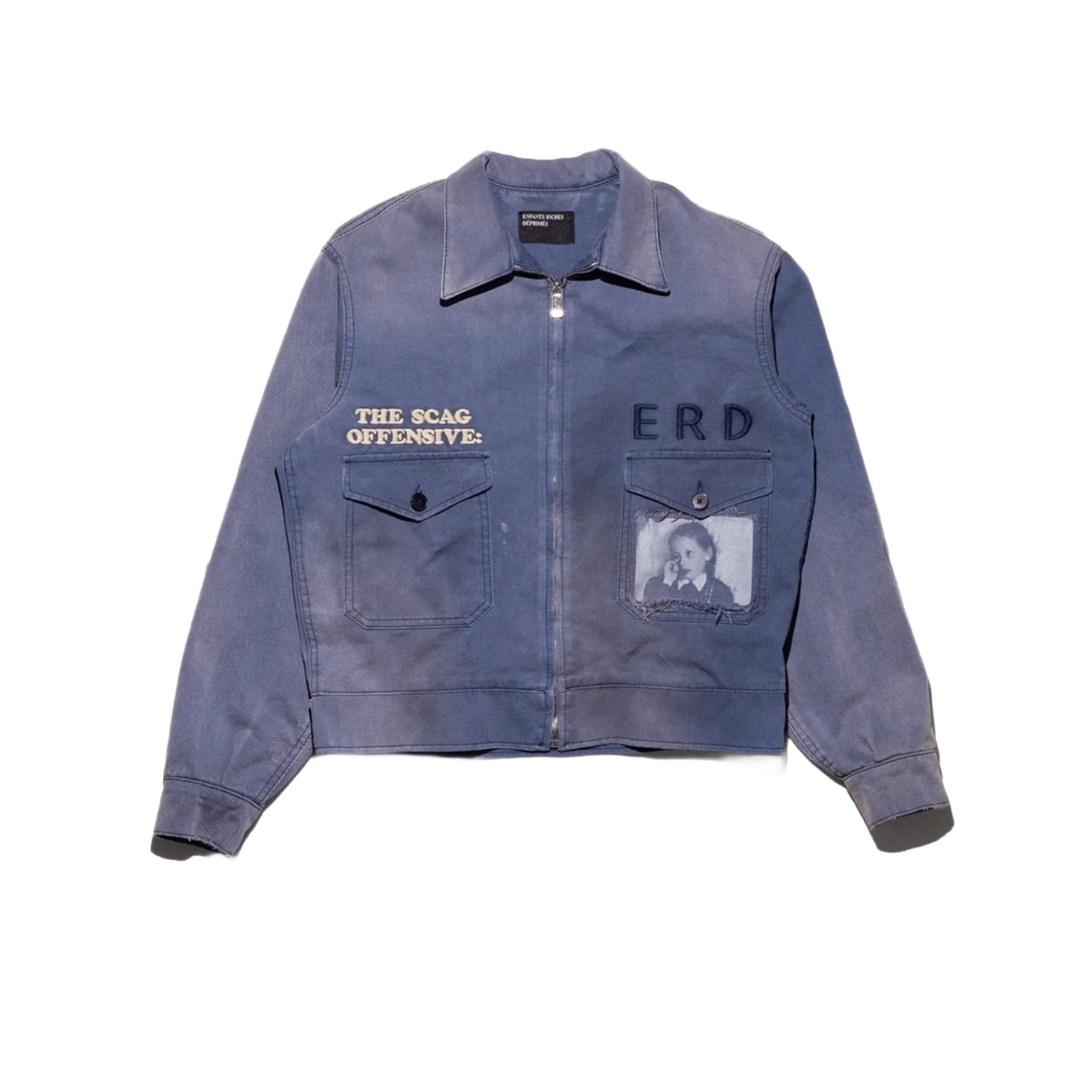 ENFANTS RICHES DEPRIMES 'BLUE' YOUNG WASP CANVAS JACKET