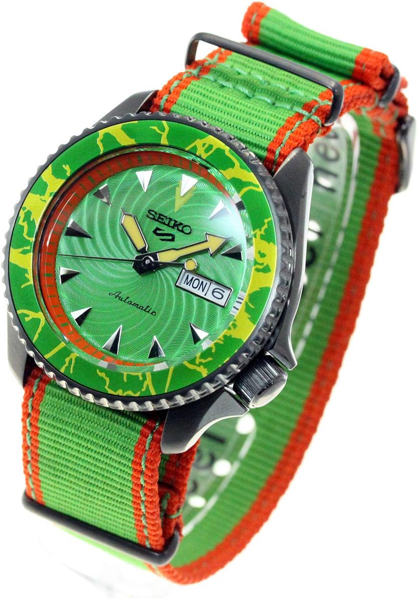 Seiko 5 SPORTS SBSA083 Street Fighter V Automatic Mechanical Distribution Limited Model Wristwatch, Men's Blanka
