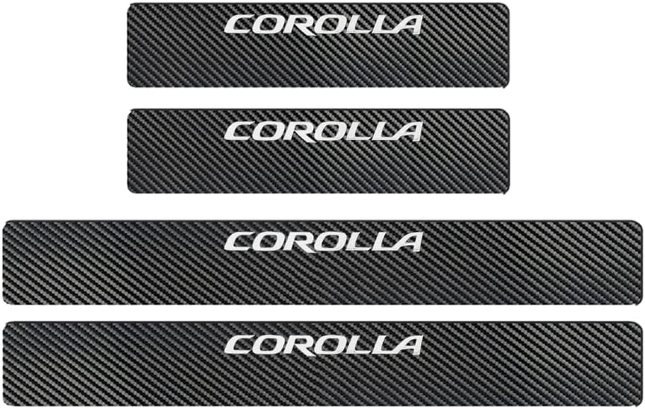 [BOYOUS Latest Model] Toyota Corolla Cross 10 Series New Corolla Touring/New Corolla Sport 210 Series Exclusive Scarbon-Style Leather Scuff Plate Side Step Gold Foil Hot Press Logo Car Interior Parts