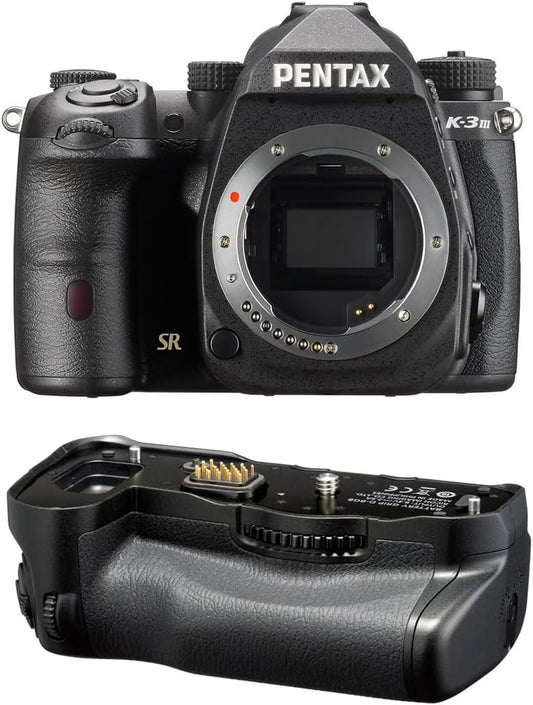 Pentax K-3 Mark III APS-C-Format DSLR Camera Body Black with Pentax D-BG8 Battery Grip, Black