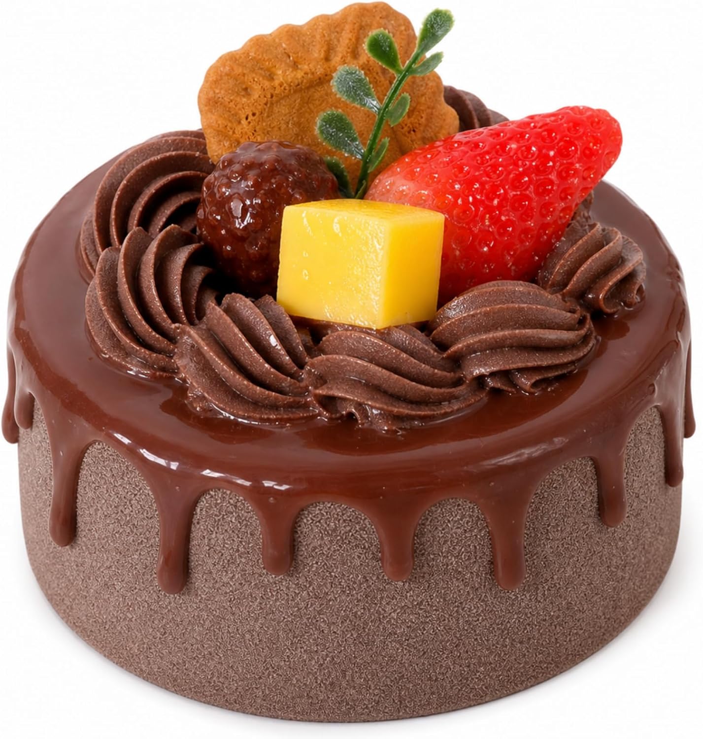Quikaboo Food Sample Chocolate Cake Fake Cake 4" Real Clay Cake Photography Props Figurine Display Decoration Cake