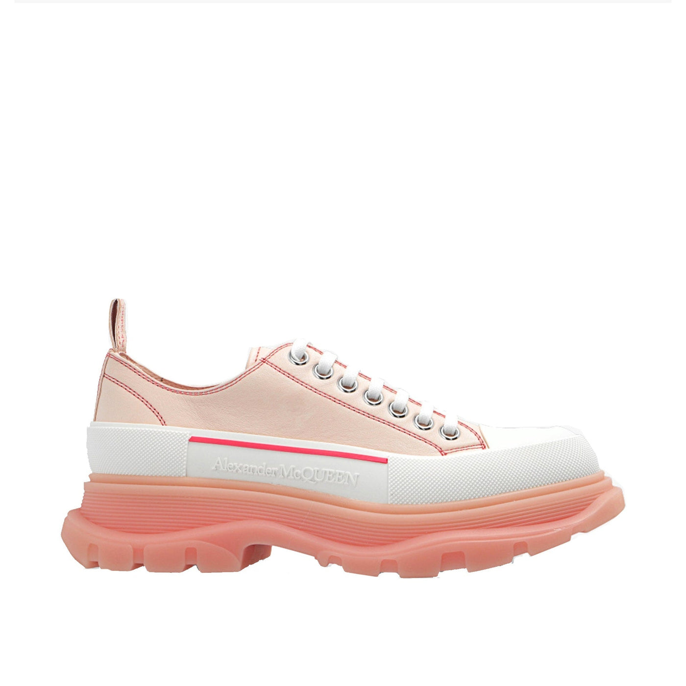 Alexander Mcqueen アレクサンダーマックイーントレッドスリックレザースニーカー - Image 1