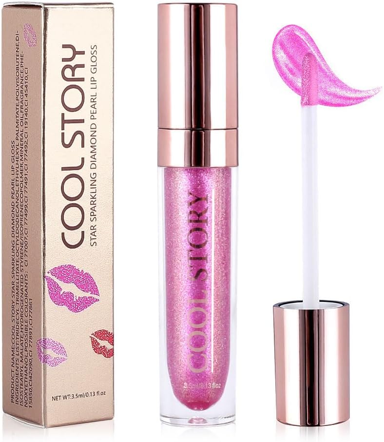 Moisturizing Lip Gloss/Lipstick Flash Pearlescent Lip Gloss 3D Multifunctional Fine Flash Chameleon Lip Gloss 04# Purple