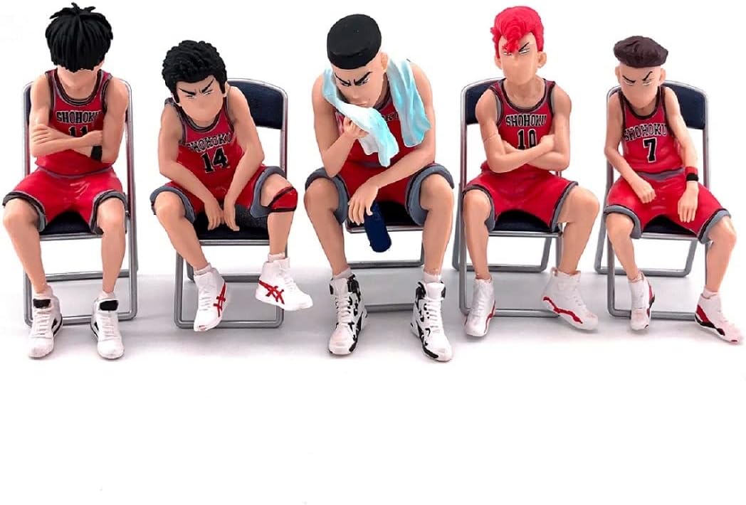 Sakuragi Hanamichi Ryota Mitsui Hisashi Rukawa Figure Model Toys Anime Figure Complete Action Figure 5 Pieces 7-8cm Slam Dunk Kaede Rukawa Figure PVC Action Anime Scene Model Toy Sakuragi Figure Gift
