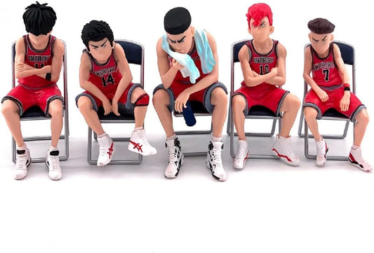 Sakuragi Hanamichi Ryota Mitsui Hisashi Rukawa Figure Model Toys Anime Figure Complete Action Figure 5 Pieces 7-8cm Slam Dunk Kaede Rukawa Figure PVC Action Anime Scene Model Toy Sakuragi Figure Gift