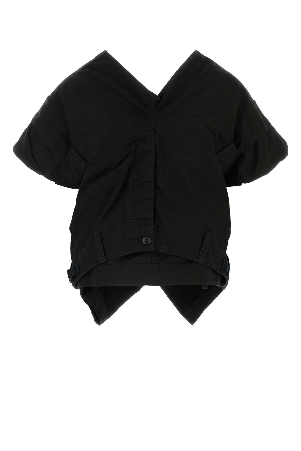 Balenciaga バレンシアガブラックコットンブレンドトップ - Image 1
