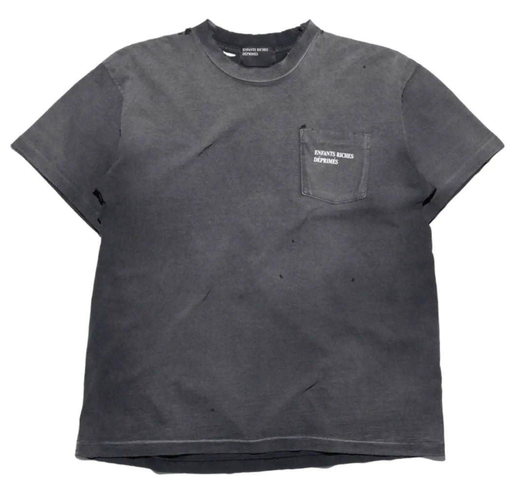 ENFANTS RICHES DÉPRIMÉS 'BLACK THRASHED' POCKET TEE