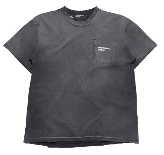 ENFANTS RICHES DÉPRIMÉS 'BLACK THRASHED' POCKET TEE