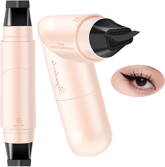 Eyeliner Stamp, Eyeliner, Draw Aid, Quick Drying, Portable, 90 Degree Bend Design, Rotatable, Eyeliner Stamp, Repeated Use, Liquid Eyeliner, Waterproof, Sweat Proof, 01# Black