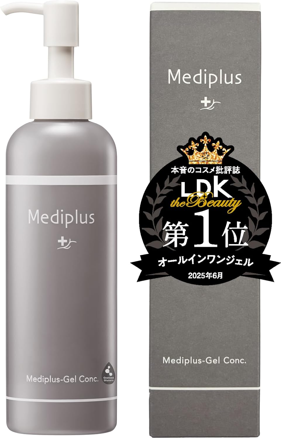 Mediplus Gel Conch 6.3 oz (180 g) (Approx. 2 Months Supply) | Ceramide, Fragrance-free, Dry Skin, Sensitive Skin, Additive-free, Pump Type Serum, All-in-One Ozonized Glycerin Concentrated Plate