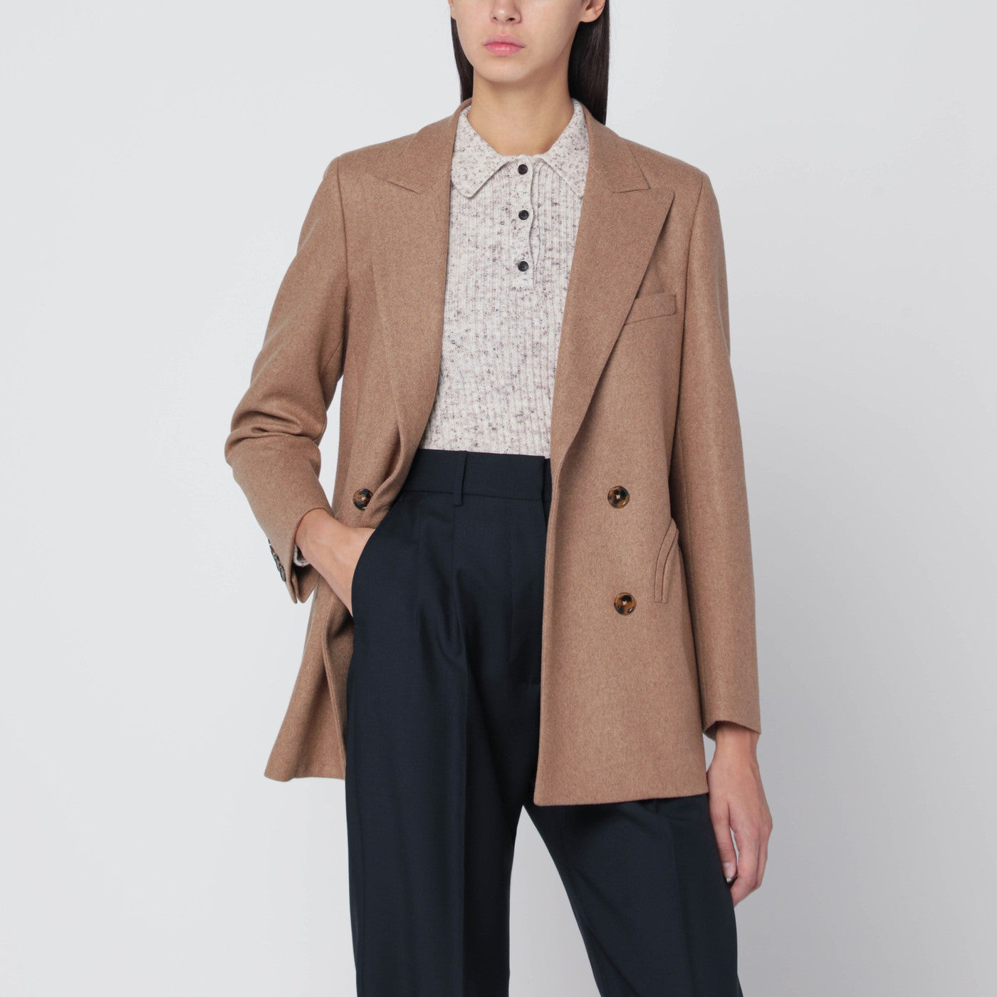 Blaze Milano ブレイゼミラノコリタブレザーウールとカシミアラクダの色 - Image 1