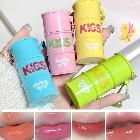 Gege bear High Coloring Water Mist Mirror Lip Glaze, Long Lasting Color, Moisturizing and Light Matte, Lipstick, 0.1 oz (3 g), 04# Caramel Latte