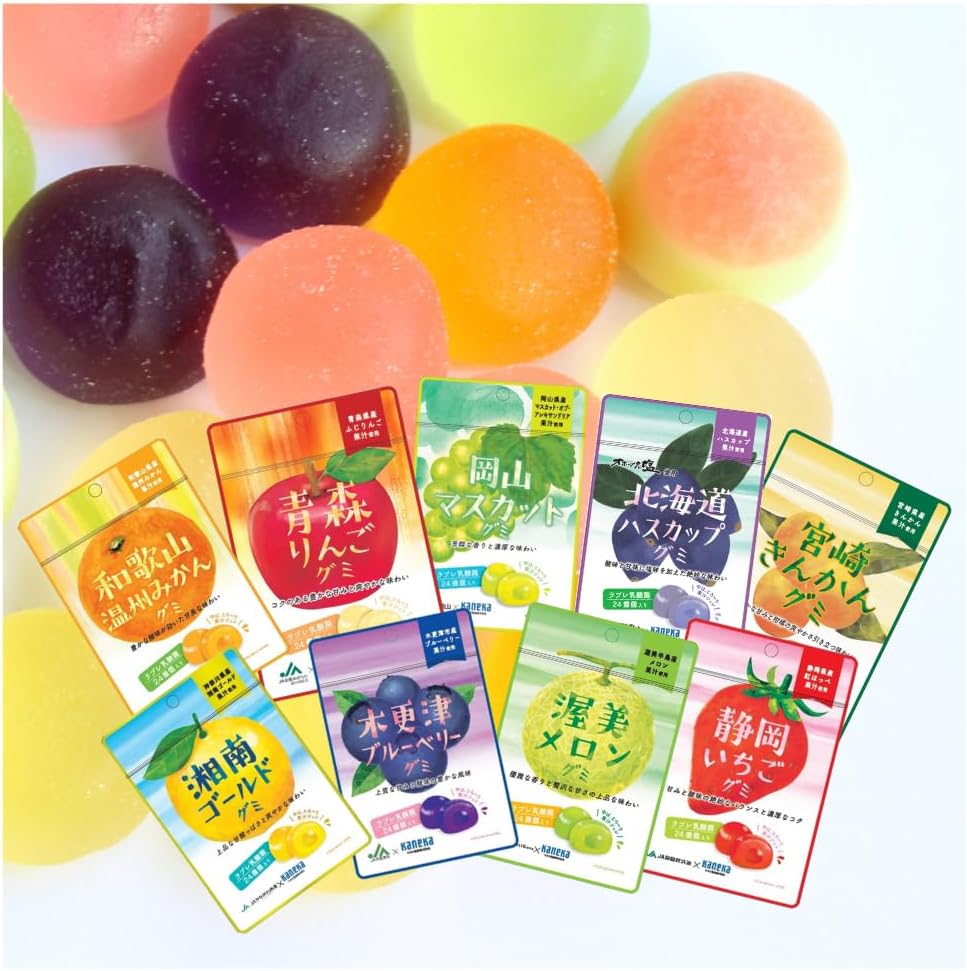 KANEKA Food Products Lactobacillus-infused Fruit Juice Gummies 40g x 20 Bags Gummies Random Assorted Set Large Capacity Commercial Large Quantity