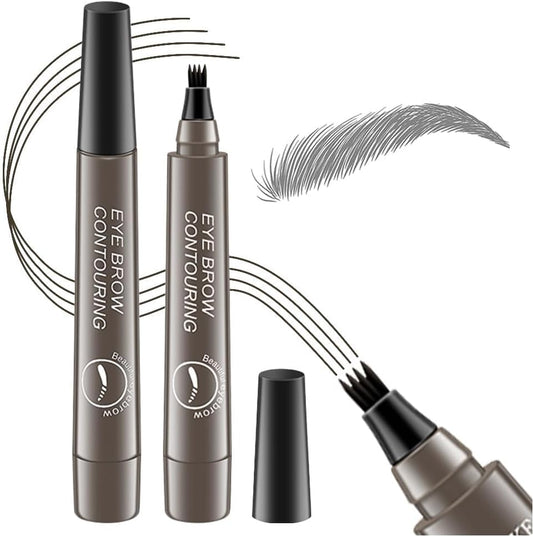 New Feeling Eyebrow 4d Liquid Eyebrow Eyebrow Color Retaining Crisp Vibrant Fork Brush Liquid Eyebrow Waterproof Cosmetic Makeup Pen 4 Tip Eyebrow,4 Tipped Precise Brow Pen, Tiny My 4 Tip Brow #04