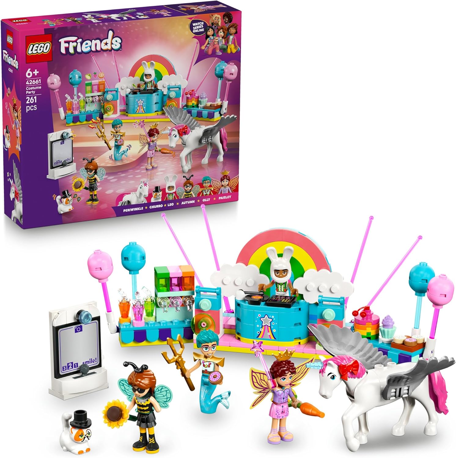 Lego 42661 Friends Unicorn and Fairy Cosplay Party Toy Birthday Gift Blocks Educational Girls Boys Children 6 Years 7 8 9 Years Old Pretend Play Pretend Play Mother Father