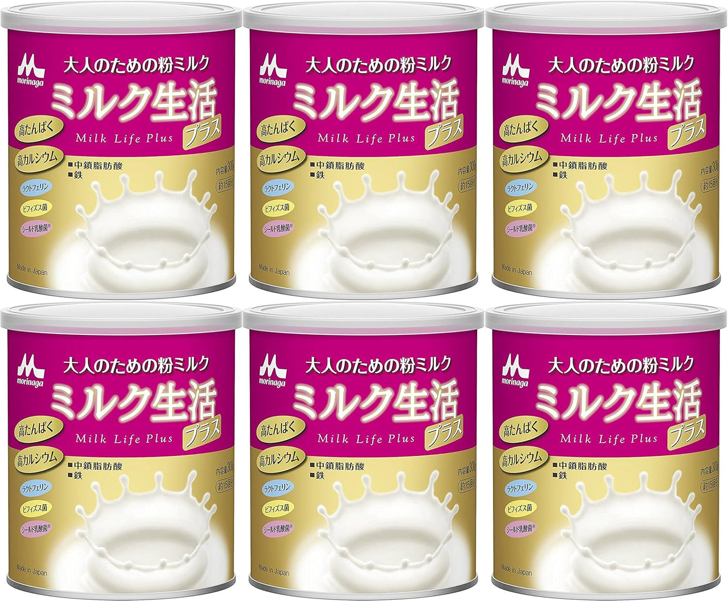 Morinaga Milk Industry Adult Milk Powder Milk Seikatsu Plus 300g x 6 Cans