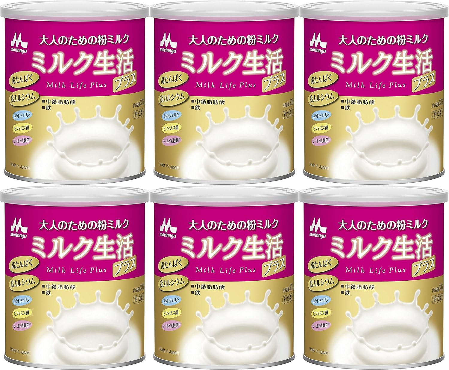 Morinaga Milk Industry Adult Milk Powder Milk Seikatsu Plus 300g x 6 Cans