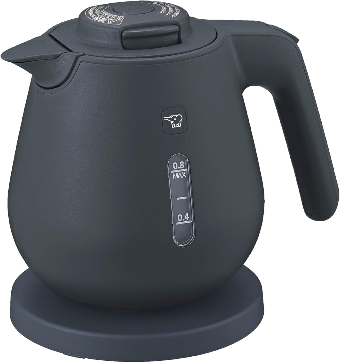 【Exclusive】Zojirushi Electric Kettle 0.8L Compact Safety Design Spill Prevention Dust Block Soft Black CK-DC08AM-BM