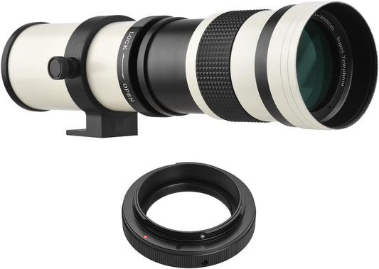 keppy Camera MF Super Telephoto Zoom Lens F/8.3-16 420-800mm T-Mount with Adapter Ring Universal 1/4 Thread Replacement for Canon EF Mount Camera EOS 80D 77D 70D 60D 60D 60Da 50D 7D 6D 5D T7i T7s T6s