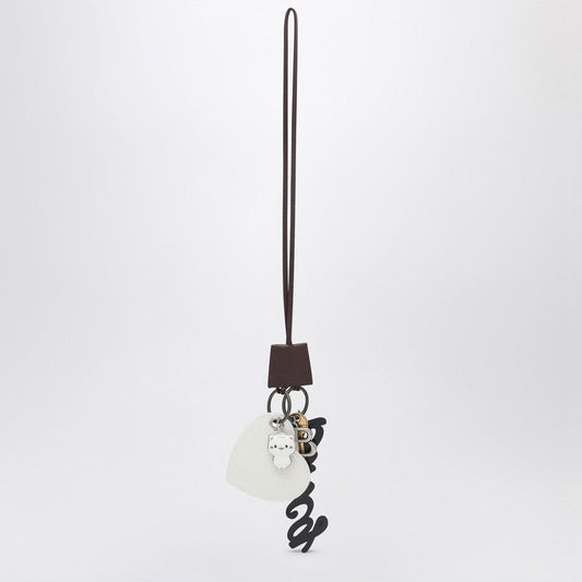 Balenciaga バレンシアガキーチェーンチャームハートルシティブルゴーニュ/ホワイト - Image 1