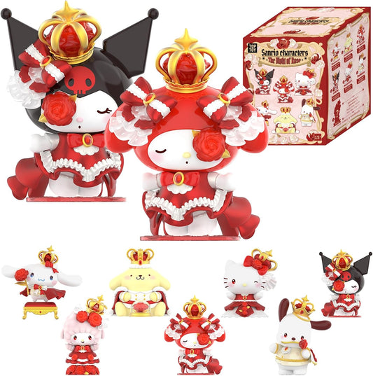 TOP TOY Sanrio Rose Knight Series 1 Piece Plush Blind Box Figure, Soft Vinyl, PVC, Gift, Birthday Toy, Romantic Evening, Chromine, My Melo, Character