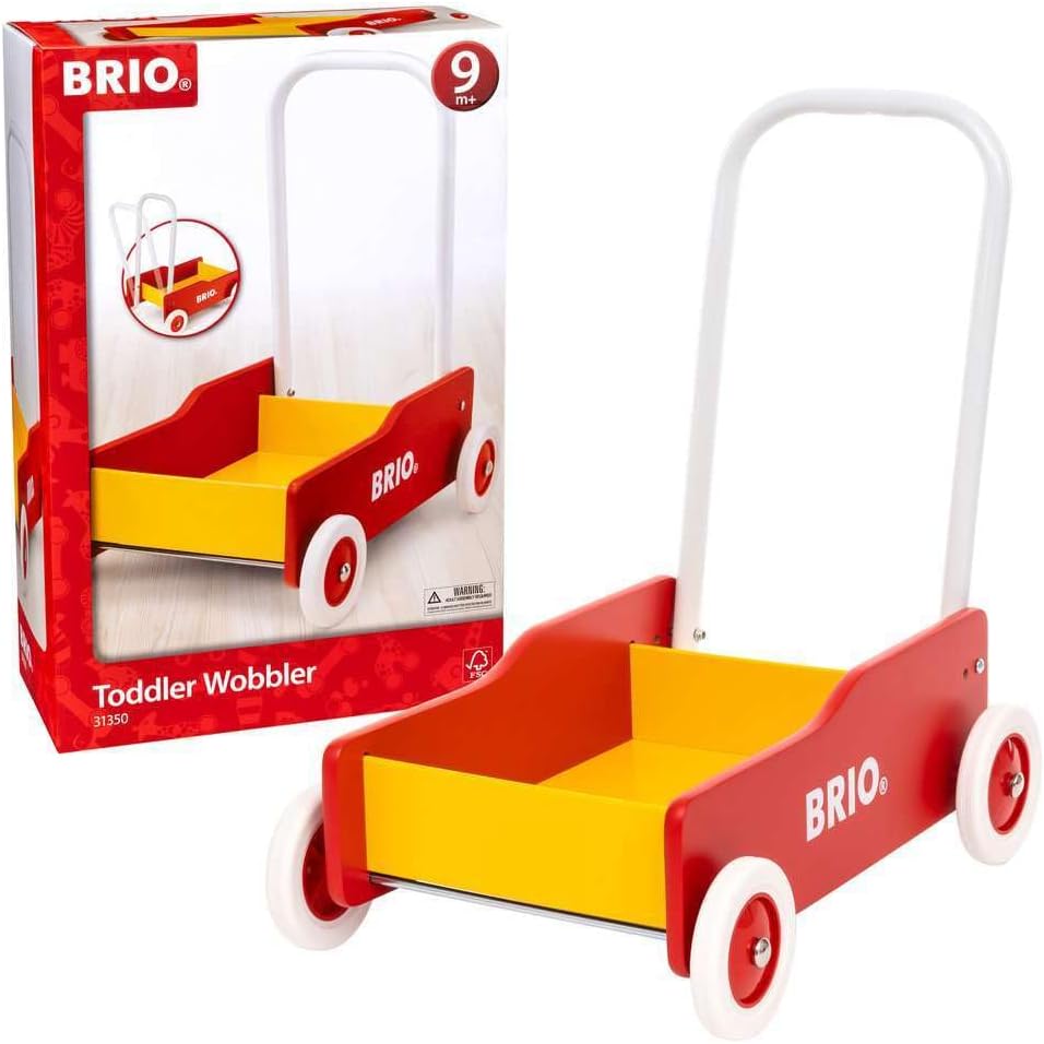 BRIO (ブリオ) 手押し車 レッド 31350 対象年齢 9か月~ 【おもちゃ 玩具 木製おもちゃ プレゼント（誕生日/クリスマス）】