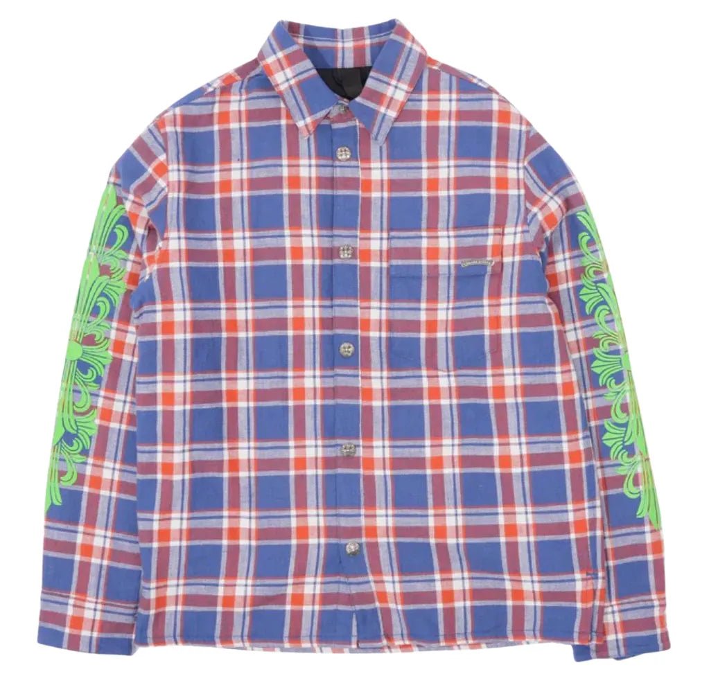 CHROME HEARTS BLUE/RED PADDED FLANNEL JACKET KIDS