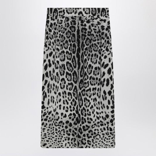 Dolce  Gabbana ドルチェ＆ガッバーナヒョウプリントシルクペンシルスカート - Image 1