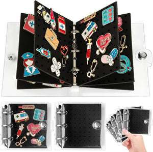 2 unids Mini esmalte Pin Display Book Portable Pin Trading Book Organizador caso | Mini tablero de pines con páginas protectoras, carpeta compacta para mostrar insignias, broches, colecciones de joyas