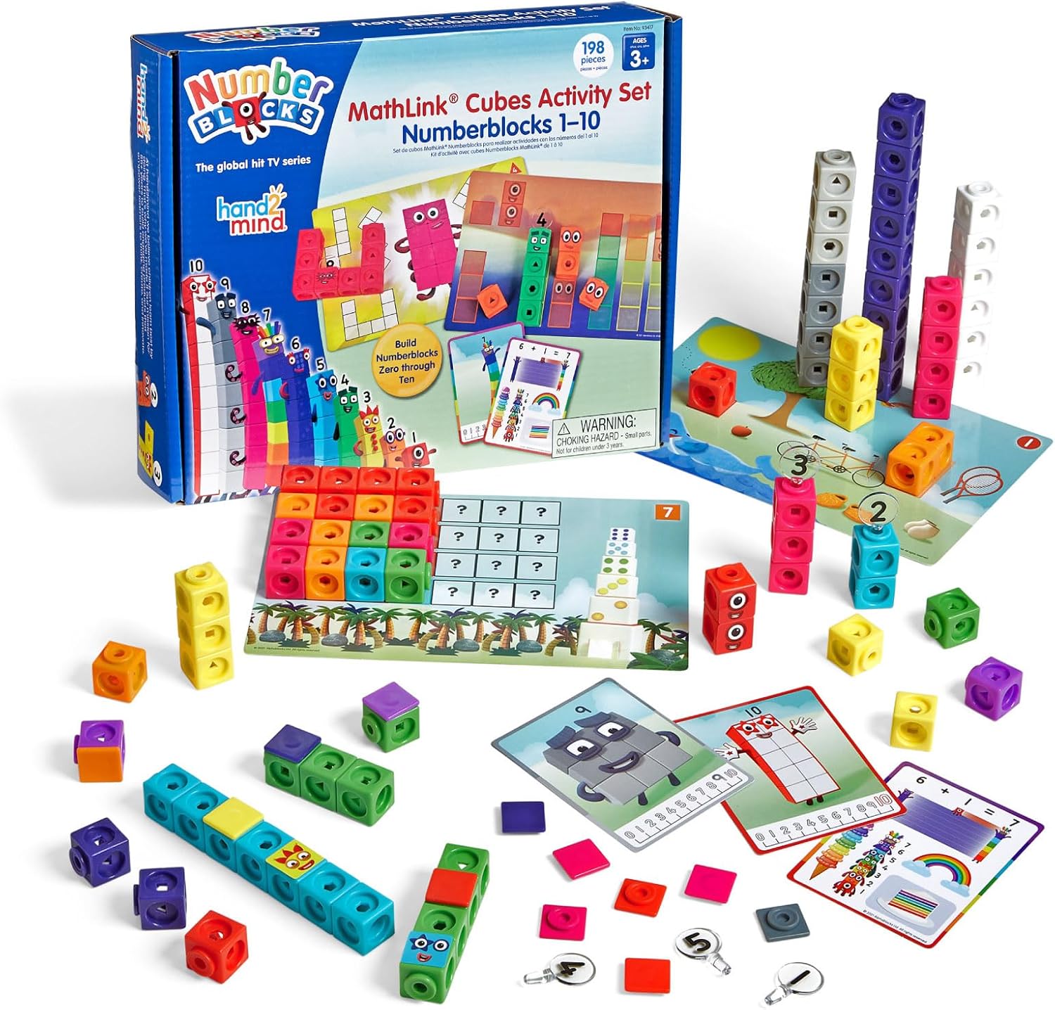 Learning Resources NumberBlocks MathLink Cubes Number Blocks, 1-10 Cubes, 100 Pieces, Activity Set, Math Toy, Japanese Guide Included, 93417-J, Authentic Product