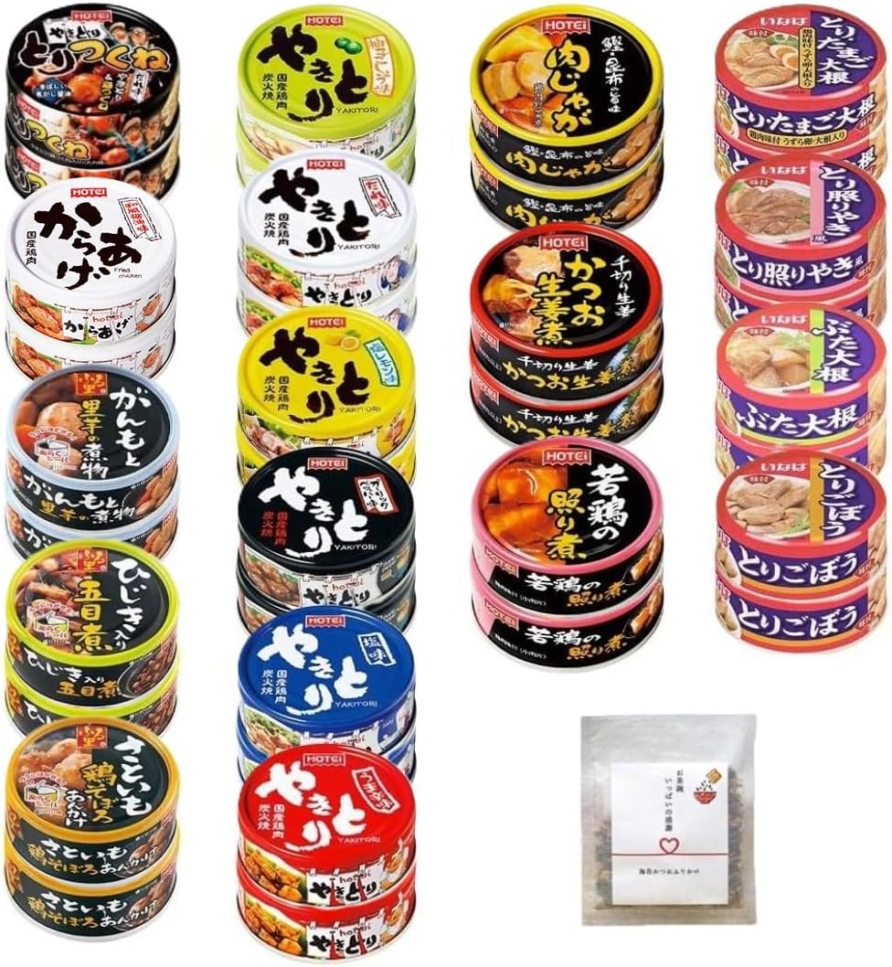 Canned Side Dishes Meat 36 Cans Assorted Set Hot Foods Inaba Foods Rice Bowl Full Appreciation Sprinkle