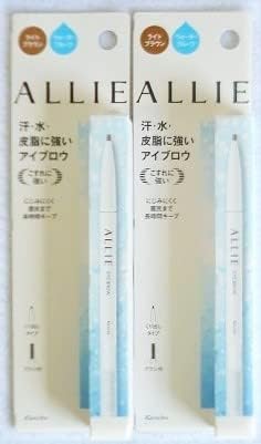 [Set of 2] Ally Waterproof Eyebrow N, Light Brown, 0.005 oz (0.15 g) x 2 Pieces