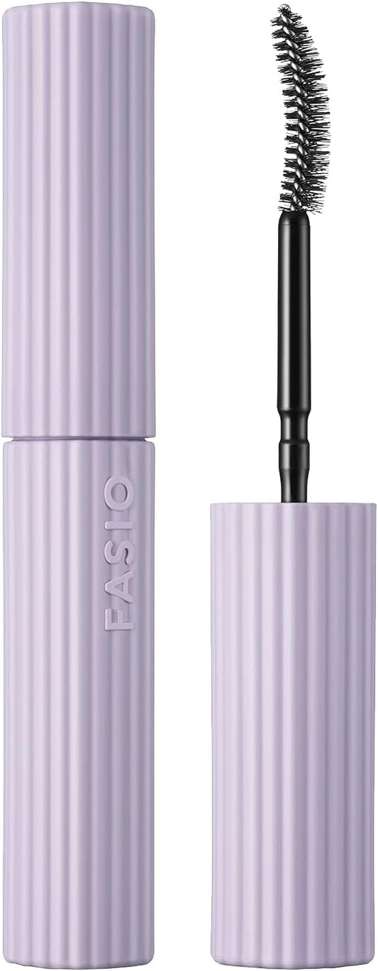 FASIO Permanent Curl Mascara, Hybrid (Volume), Waterproof, Remove with Hot Water, 01, Black, 0.2 oz (6 g)