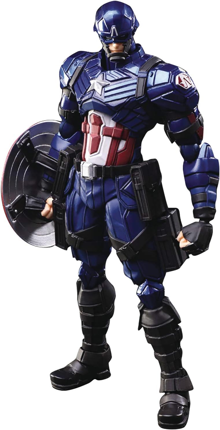Marvel Universe Valiant Bling Arts Designed By TETSUYA NOMURA Captain America PVC Pre-Painted Action Figure APR208844